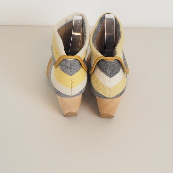 Camper x Mint Designs Twins Wool Ankle Boots Womens EU 36 US 6 Wedge Leather Art - Picture 4 of 13